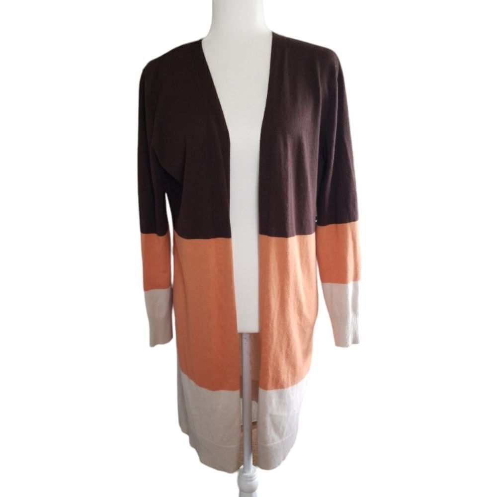 Unbranded V-Neck Open Cardigan Color Block Size Medium